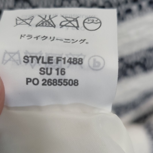 J Crew Tweed Sheath Dress Striped VNeck Navy Ivory - Picture 11 of 12